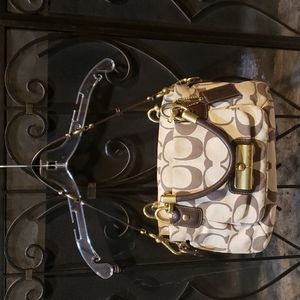 Coach Kristin signature linen satchel